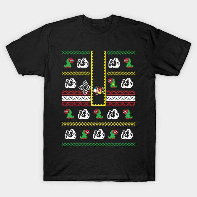 Dig Dustin - Stranger Things Ugly Sweater, Holiday Sweater & Xmas Sweater T-Shirt T-Shirt by RetroReview